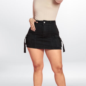 Falda Short Cargo Push Up Levanta Cola Corte Colombiano Elasticada