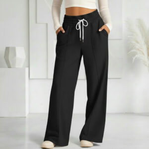 Pantalón Algodón Palazzo Polar Elasticados Wide Leg